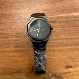 Black Stainless Steel Wristwatch - Royal Oak 'Who Cares I'm Already Late' Dial